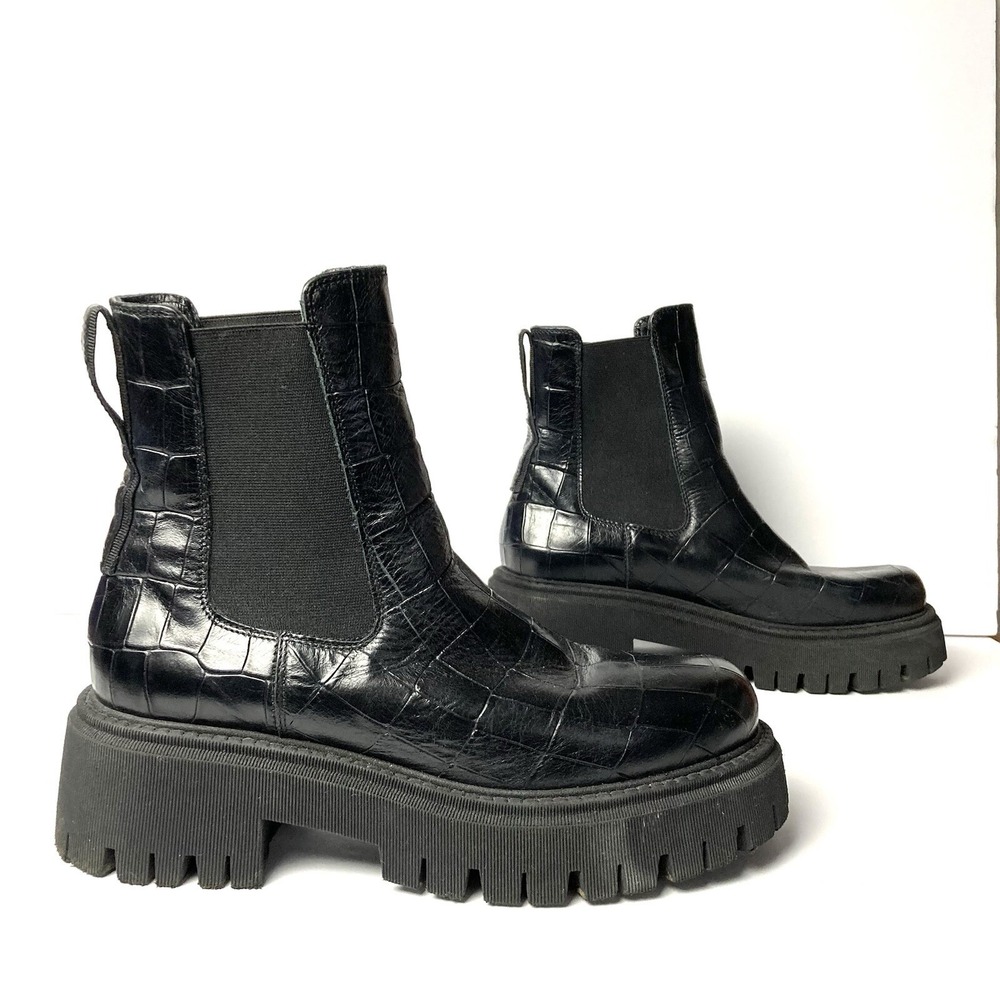 ALDO Platform Chelsea Boots Black Chunky 90s Cybergoth Y2K Goth Rave Women 7.5